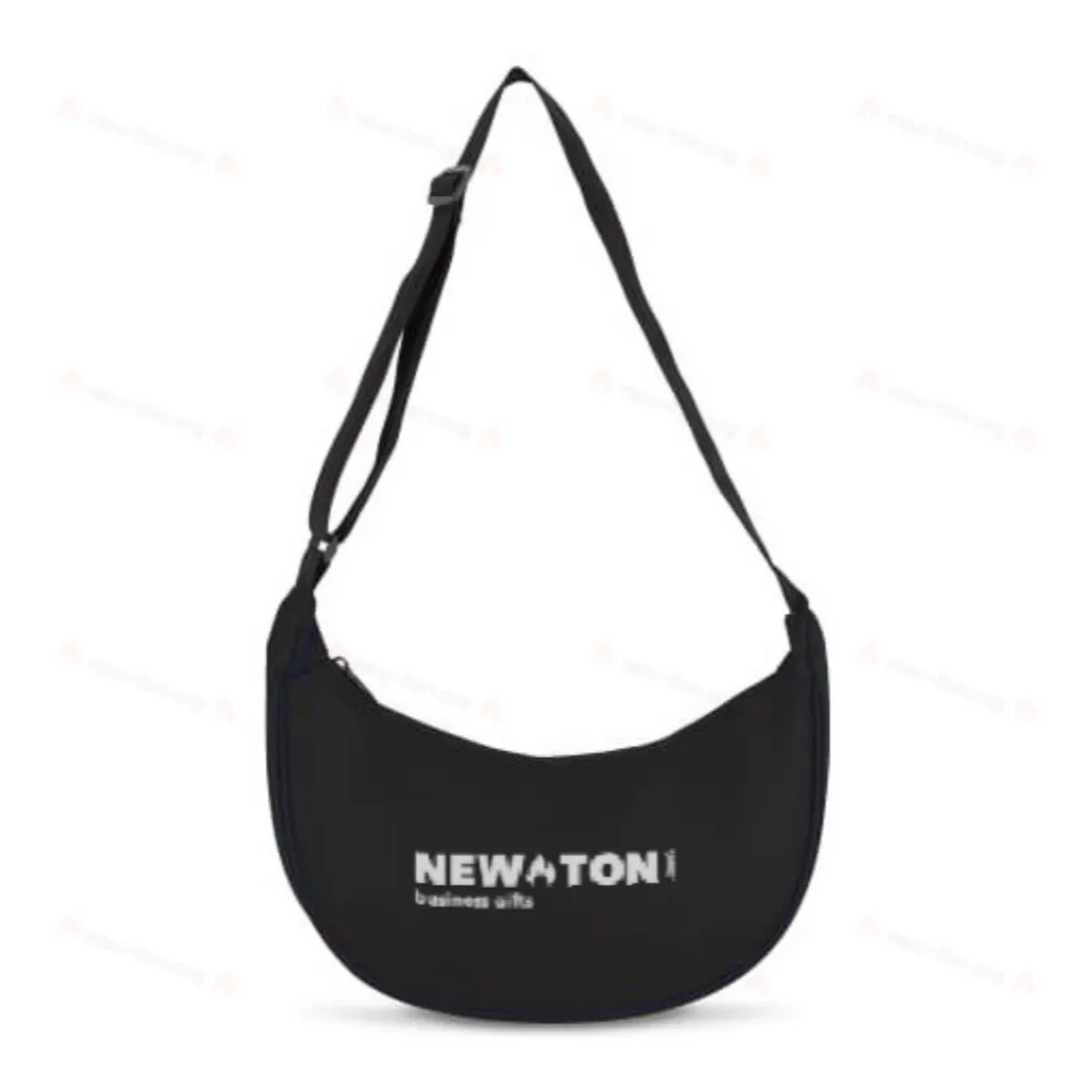 
                                            PU-coated R-PET 600D half moon sling bag 20L
                                            