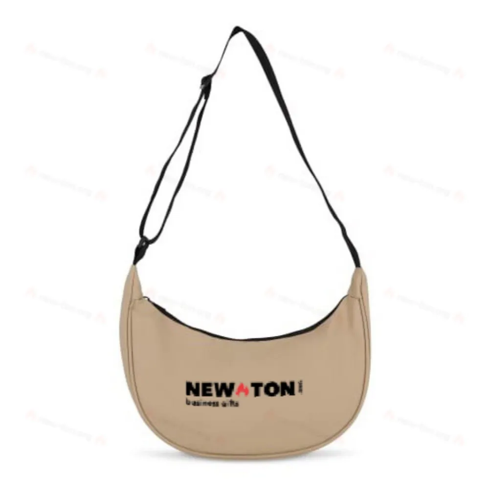 
                                            PU-coated R-PET 600D half moon sling bag 20L
                                            