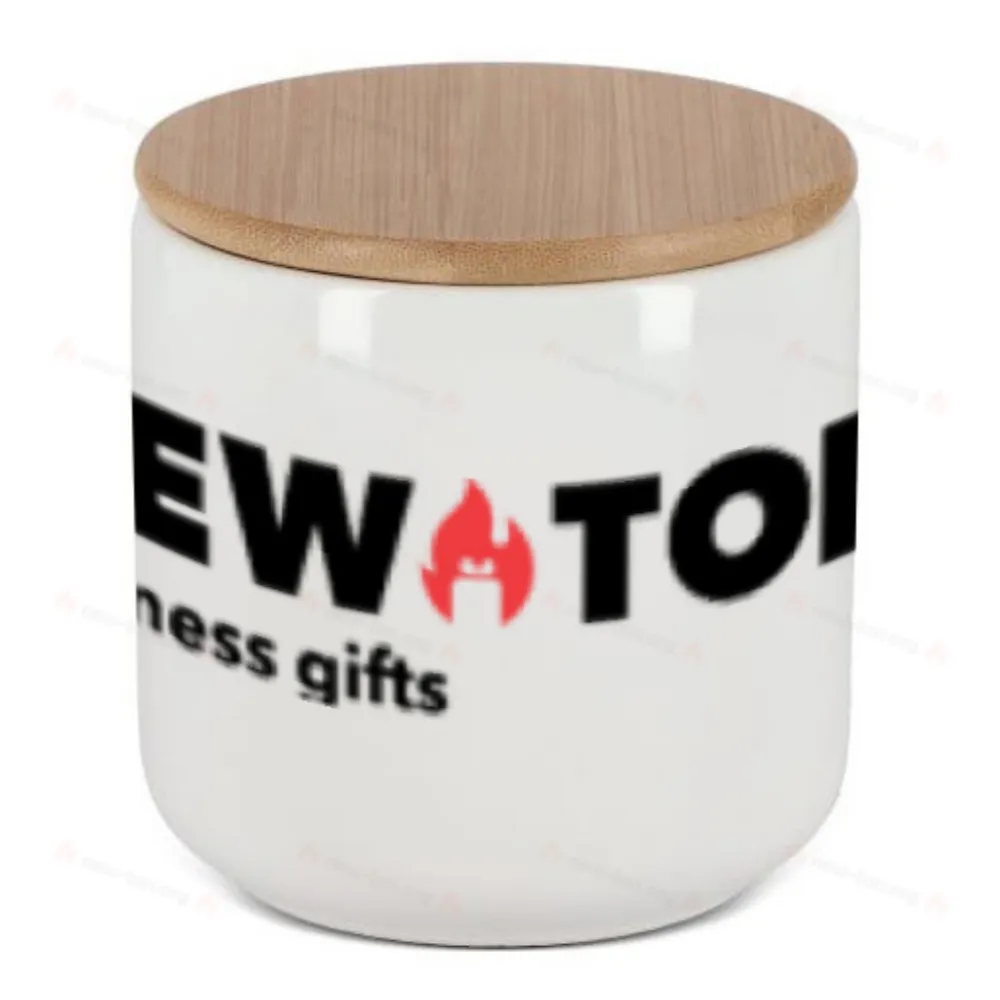 Керамическая банка с бамбуковой крышкой на 550 мл