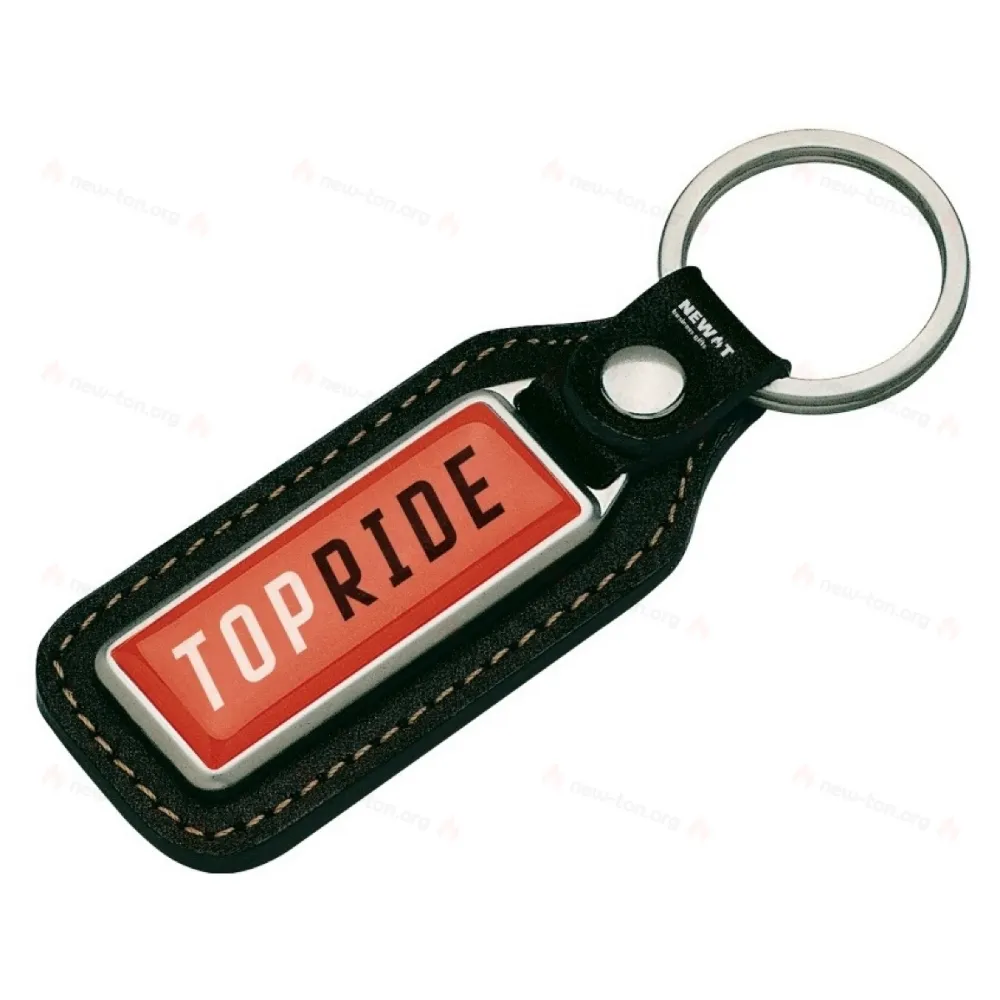 Брелок металлический, натуральная кожа, Купол.