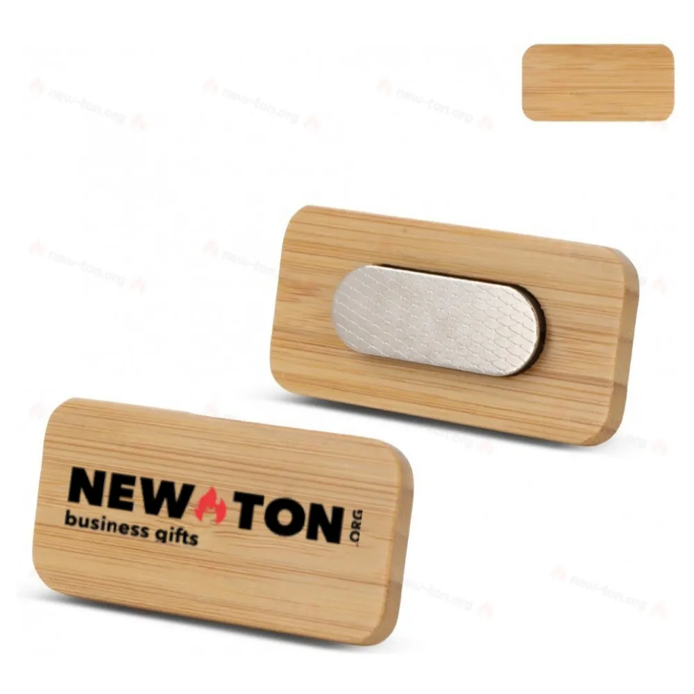 Значок из бамбука с магнитом